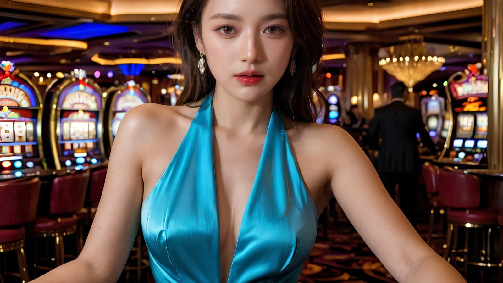 woman-blue-dress-is-sitting-front-poker-table